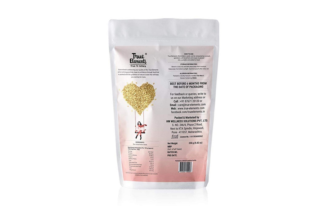 True Elements Watermelon Raw Seeds    Pack  250 grams
